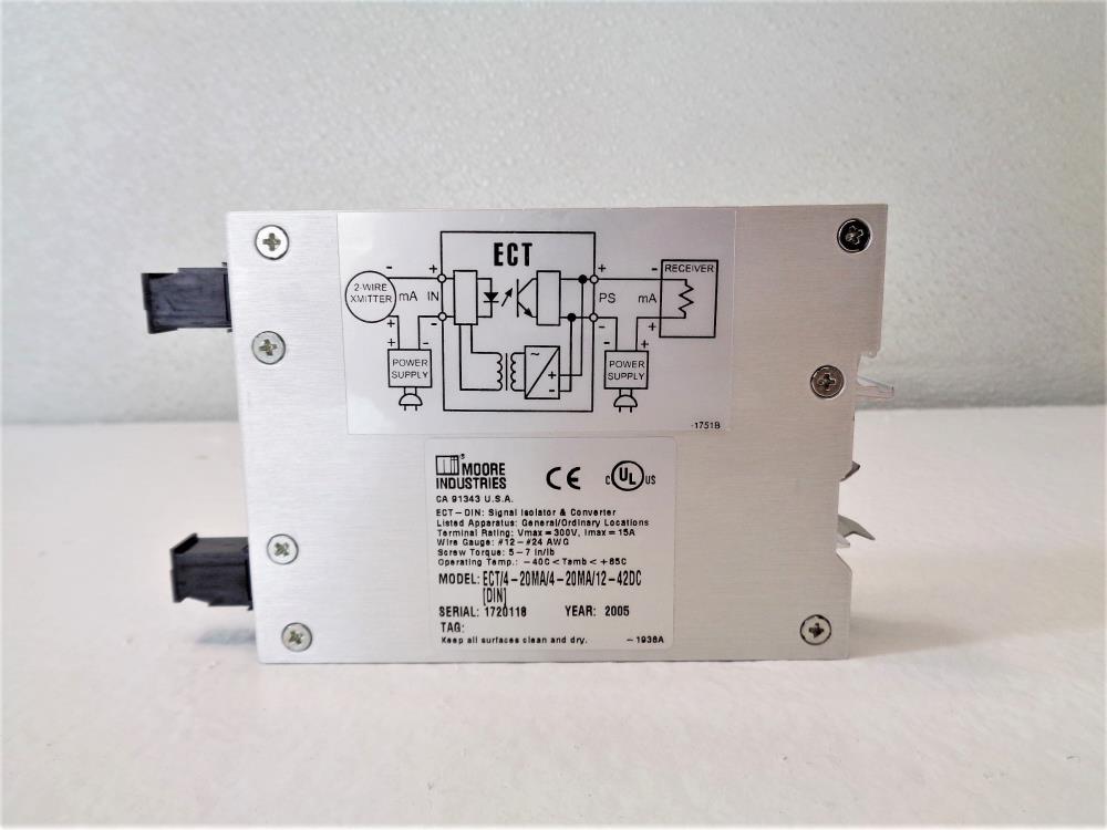 Moore ECT DIN Signal Isolator & Converter ECT/4-40MA/4-20MA/12-42DC [DIN]